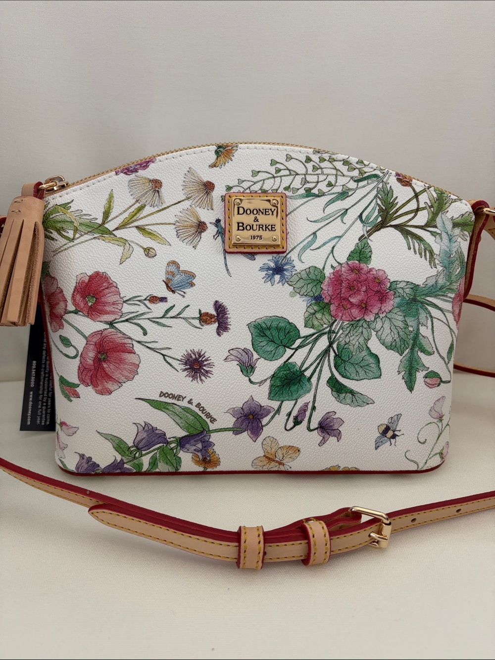 NWT - Dooney & Bourke White Botanical Robin Crossbody